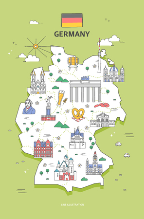 Germany Travel Landmark Collectionのイラスト素材