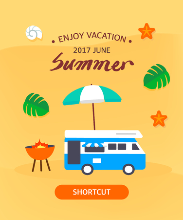 Summer template illustrationのイラスト素材