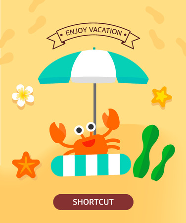 Summer template illustrationのイラスト素材