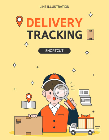 Delivery Line Illustrationのイラスト素材