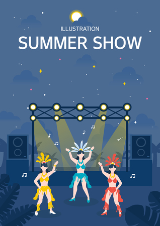 Summer show illustrationのイラスト素材