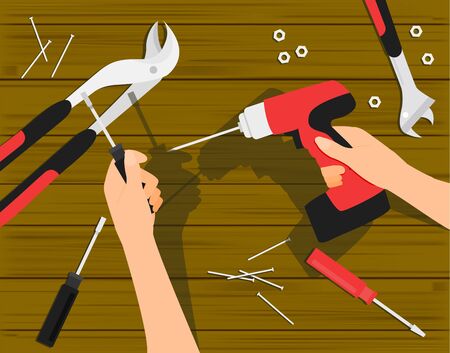 Tool Top view illustrationのイラスト素材