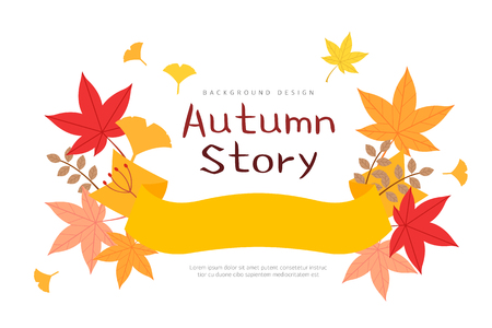 Autumn leaves illustration. Vector illustration.のイラスト素材
