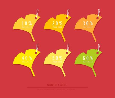 Autumn concept tag set Vector illustration.のイラスト素材
