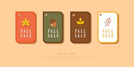 Autumn concept tag setのイラスト素材