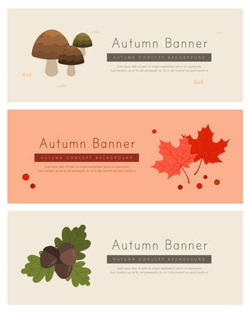Set of Autumn Concept Banner Designのイラスト素材