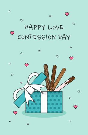Happy love confession day cardのイラスト素材