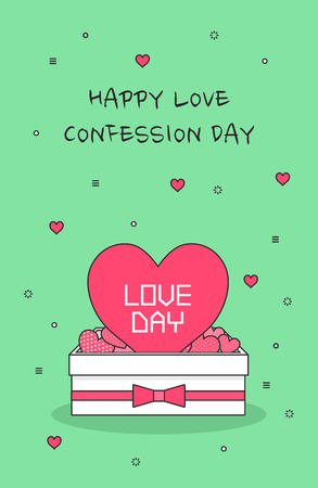 Happy love confession day cardのイラスト素材