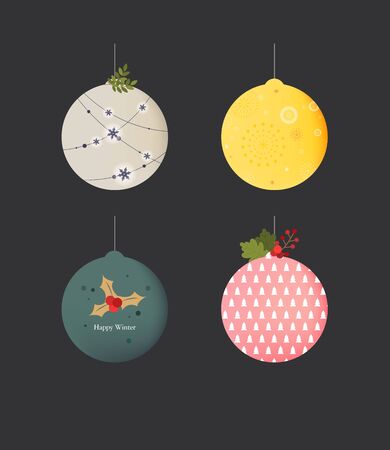 Winter concept tags and images setのイラスト素材