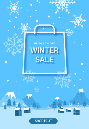 winter shopping  illustrationのイラスト素材