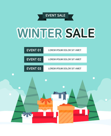 Winter sale event designのイラスト素材