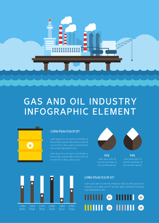 Gas and oil industry Flat Design Info graphic.のイラスト素材