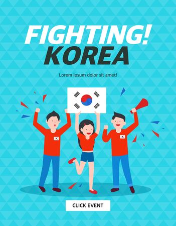 Event banner template  - fighting Koreaのイラスト素材