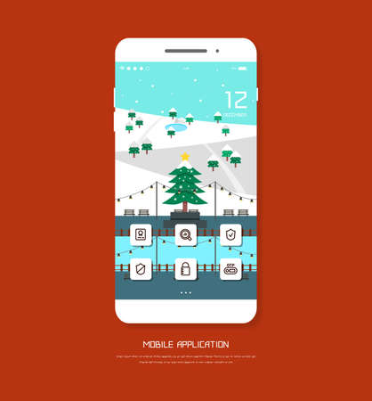 Mobile Seasonal Backgroundのイラスト素材