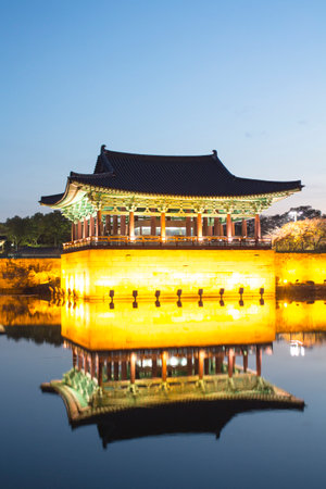 A night view of the Korea Placeのeditorial素材
