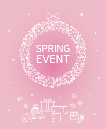 Spring event background with beautiful flower. Vector illustration template, banners.のイラスト素材