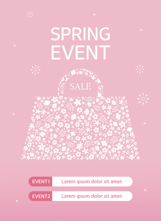 Spring event background with beautiful flower. Vector illustration template, banners.のイラスト素材