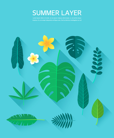 Collection of leaf layersのイラスト素材