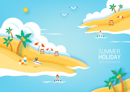 Summer travel illustrationのイラスト素材