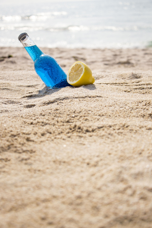 Summer concept of sandy beach. Summer vacation conceptの写真素材