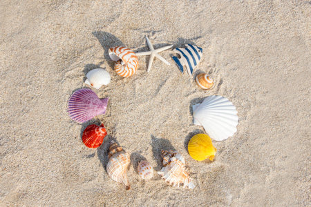 Summer concept of sandy beach. Summer vacation concept