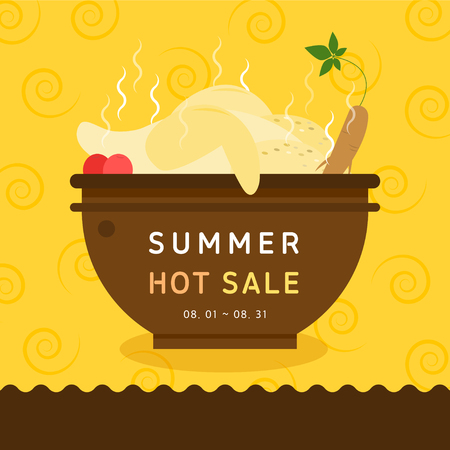 Chicken food and shopping event designのイラスト素材