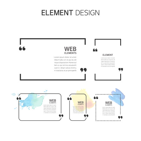 Watercolor, Text box bubbles Empty template. design elementsのイラスト素材