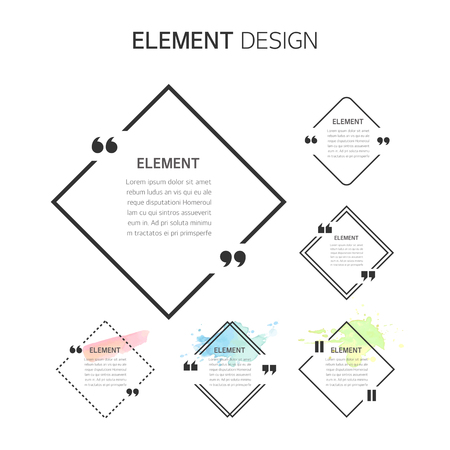 Watercolor, Text box bubbles Empty template. design elementsのイラスト素材