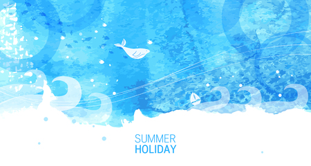 summer background illustrationのイラスト素材