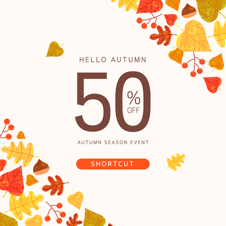 Autumn pop-up illustrationのイラスト素材