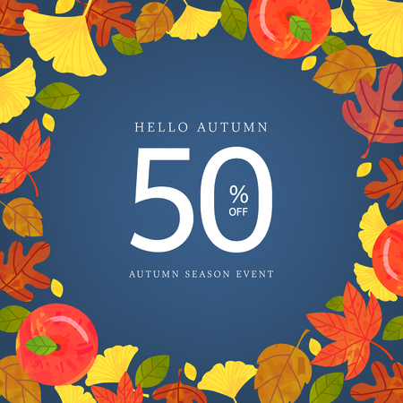 Autumn pop-up illustrationのイラスト素材