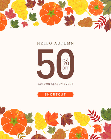Autumn pop-up illustrationのイラスト素材