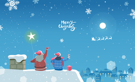 Merry Christmas Landscapeのイラスト素材