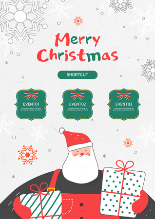 Christmas illustration of a snowy dayのイラスト素材