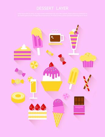 Collection of dessert layersのイラスト素材