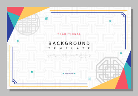 Simple Korean traditional pattern templateのイラスト素材