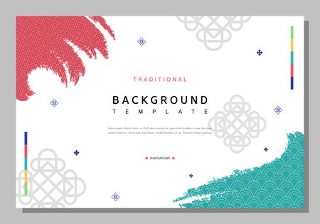Simple Korean traditional pattern templateのイラスト素材