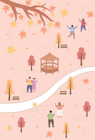 Exciting Autumn Travel Illustrations Collectionのイラスト素材