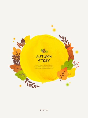 Autumn frame templateのイラスト素材