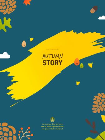 Autumn frame templateのイラスト素材