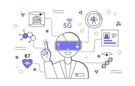 Simple 5G line illustration collection
