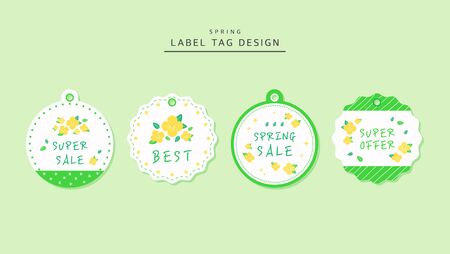 Design tag spring flower labelのイラスト素材
