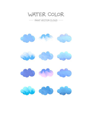 paint vector layer: watercolor cloudのイラスト素材