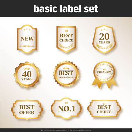 Variant set of labelsのイラスト素材