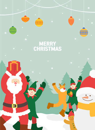 a harmonious Christmas Character illustration setのイラスト素材