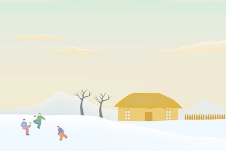 a collection of dreamy New Year's Day illustrationsのイラスト素材