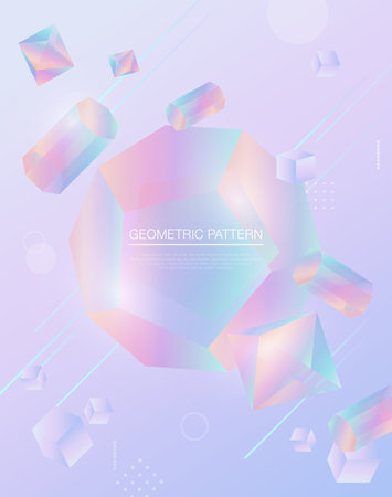 Geometry pattern template 05 :Jewelry gradation geometryのイラスト素材