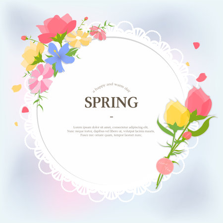 Warm spring atmosphere frameのイラスト素材