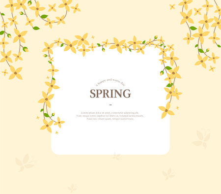 Warm spring atmosphere frameのイラスト素材