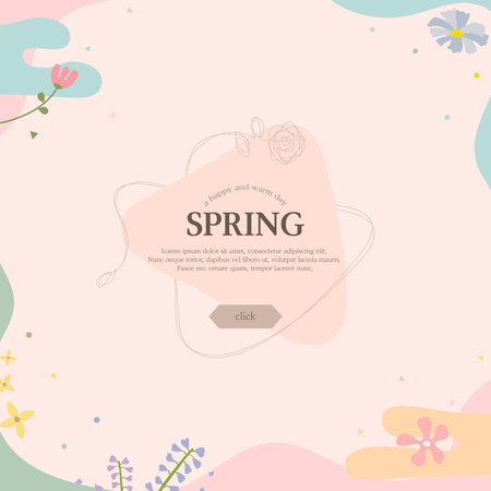 Warm spring atmosphere frameのイラスト素材